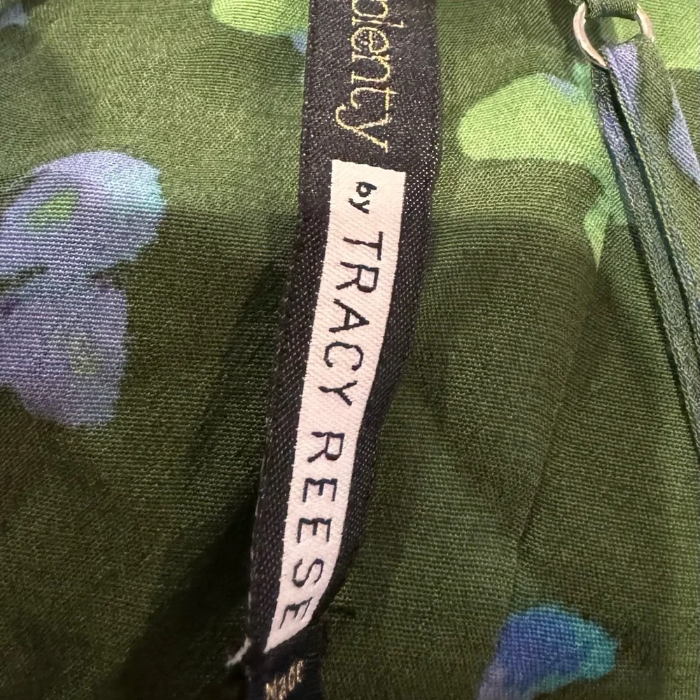 Plenty by Tracy Reese Isla Floral midi Green Peephole Anthropologie Dress XS - Picture 7 of 7